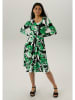 Aniston Kleid in Schwarz/ Grün/ Weiß
