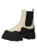 Steve Madden Leder-Chelsea-Boots in Beige/ Schwarz