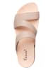 Think! Skórzane klapki w kolorze beżowym