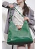 Christian Laurier Leder-Schultertasche "Gwen" in Grün - (B)37 x (H)39 x (T)16 cm