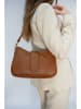 Christian Laurier Leder-Umhängetasche ''Jenna'' in Camel - (B)27 x (H)19 x (T)8 cm