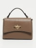 Christian Laurier Leder-Henkeltasche "Mathilde" in Taupe - (B)19 x (H)13 x (T)7 cm