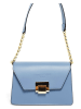 Christian Laurier Leder-Schultertasche "Ava" in Hellblau - (B)22 x (H)14 x (T)10 cm