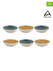 Ard'time 6-delige set: soepborden "Coralia" beige/oranje/groen - Ø 18,5 cm