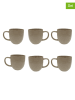 Ard'time 6-delige set: koffiekoppen "Dune" groen - (H)9 x Ø 12 cm