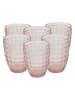 Ard'time 6-delige set: glazen "Hanae" lichtroze - 350 ml