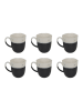 Ard'time 6-delige set: koffiekoppen "Japandi" zwart/wit - 360 ml