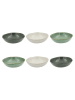 Ard'time 6-delige set: soepborden "Mila" groen/wit - Ø 20,5 cm