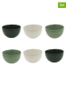 Ard'time 6-delige set: kommen "Mila" groen/wit - Ø 14,2 cm