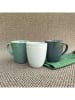 Ard'time 6-delige set: koffiekoppen "Mila" groen/wit/donkerblauw - (H)10 x Ø 8 cm