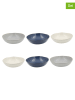 Ard'time 6er-Set: Suppenteller "Oia" in Blau/ Grau/ Creme - Ø 20,5 cm