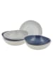 Ard'time 6er-Set: Suppenteller "Oia" in Blau/ Grau/ Creme - Ø 20,5 cm