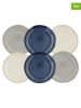Ard'time 6-delige set: dinerborden "Oia" blauw/grijs/crème - Ø 26 cm