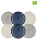 Ard'time 6-delige set: dessertborden "Oia" blauw/grijs/crème - Ø 20,5 cm