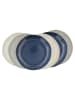Ard'time 6-delige set: dessertborden "Oia" blauw/grijs/crème - Ø 20,5 cm