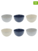 Ard'time 6er-Set: Schalen "Oia" in Blau/ Grau/ Creme  - Ø 14,2 cm