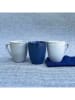 Ard'time 6er-Set: Kaffeetassen "Oia" in Grau/ Creme/ Blau - (H)10 x  Ø 8 cm