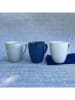 Ard'time 6er-Set: Kaffeetassen "Oia" in Grau/ Creme/ Blau - (H)10 x  Ø 8 cm