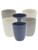 Ard'time 6er-Set: Becher "Oia" in Blau/ Grau/ Creme - 200 ml
