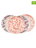 Ard'time 6er-Set: Speiseteller "Ophelia" in Rosa/ Orange/ Lila - Ø 27 cm