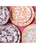 Ard'time 6er-Set: Speiseteller "Ophelia" in Rosa/ Orange/ Lila - Ø 27 cm