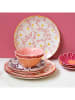Ard'time 6er-Set: Dessertteller "Ophelia" in Rosa/ Orange/ Lila - Ø 20,3 cm