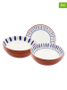 Ard'time 6-delige set: soepborden "Santorin" lichtbruin/blauw - Ø 21 cm