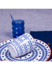 Ard'time 6-delige set: koffiekoppen "Santorin" blauw - (H)10 x Ø 8 cm