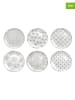 Ard'time 6-delige set: dinerborden "Sasebo" wit/grijs - Ø 27 cm