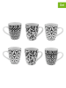 Ard'time 6-delige set: koppen "Savana" wit/zwart - 350 ml
