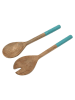 Ard'time Saladebestek "Sea" lichtbruin/turquoise - (L)30 x (B)7,5 cm