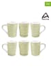Ard'time 6-delige set: koffiekoppen "Soliman" groen - (H)9,5 x Ø 8 cm