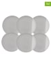 Ard'time 6-delige set: dessertborden "Terre de Sienne" grijs/wit - Ø 20 cm