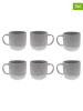 Ard'time 6er-Set: Tassen "Terre de Sienne" in Grau/ Weiß - 310 ml