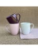 Ard'time 6er-Set: Kaffeetassen "Terra" in Creme/ Lila/ Rosa - (H)10,5 x  Ø 9,5 cm
