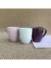 Ard'time 6er-Set: Kaffeetassen "Terra" in Creme/ Lila/ Rosa - (H)10,5 x  Ø 9,5 cm