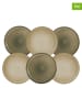 Ard'time 6-delige set: dinerborden "Terralha" beige/groen - Ø 26,7 cm
