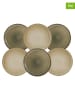 Ard'time 6-delige set: dessertborden "Terralha" beige/groen - Ø 19,8 cm