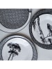 Ard'time 6-delige set: dinerborden "Villa Les Pins" zwart/wit - Ø 27 cm