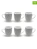 Ard'time 6-delige set: koffiekoppen "Villa Les Pins" zwart/wit - (H)10 x Ø 8,5 cm