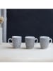 Ard'time 6-delige set: koffiekoppen "Villa Les Pins" zwart/wit - (H)10 x Ø 8,5 cm
