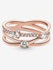Pandora Rosévergulde ring met edelstenen
