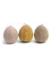 Gry & Sif 3er-Set: Dekohänger ''Eggs'' in Creme/ Gelb/ Beige - (H)4 x Ø 3 cm