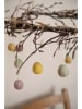 Gry & Sif 3-delige set: decohangers "Eggs" crème/geel/beige - (H)4 x Ø 3 cm