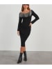 Milan Kiss Sukienka dzianinowa w kolorze czarnym