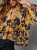 Milan Kiss Blouse geel/donkerblauw