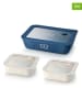Monbento 3-delige set: lunchboxen blauw/wit