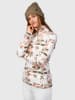 Brunotti Fleecepullover "Misma-Print" in Weiß/ Khaki/ Orange