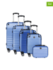 Geographical Norway 5-delige hardcase-trolleyset "Shock" blauw