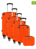 Geographical Norway 5-delige hardcase-trolleyset "Shock" oranje